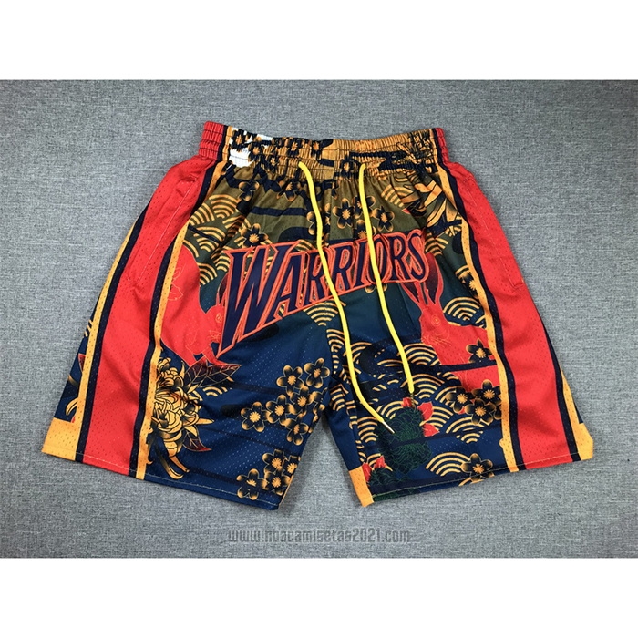 Pantalone Golden State Warriors Lunar New Year Mitchell & Ness Just Don Naranja